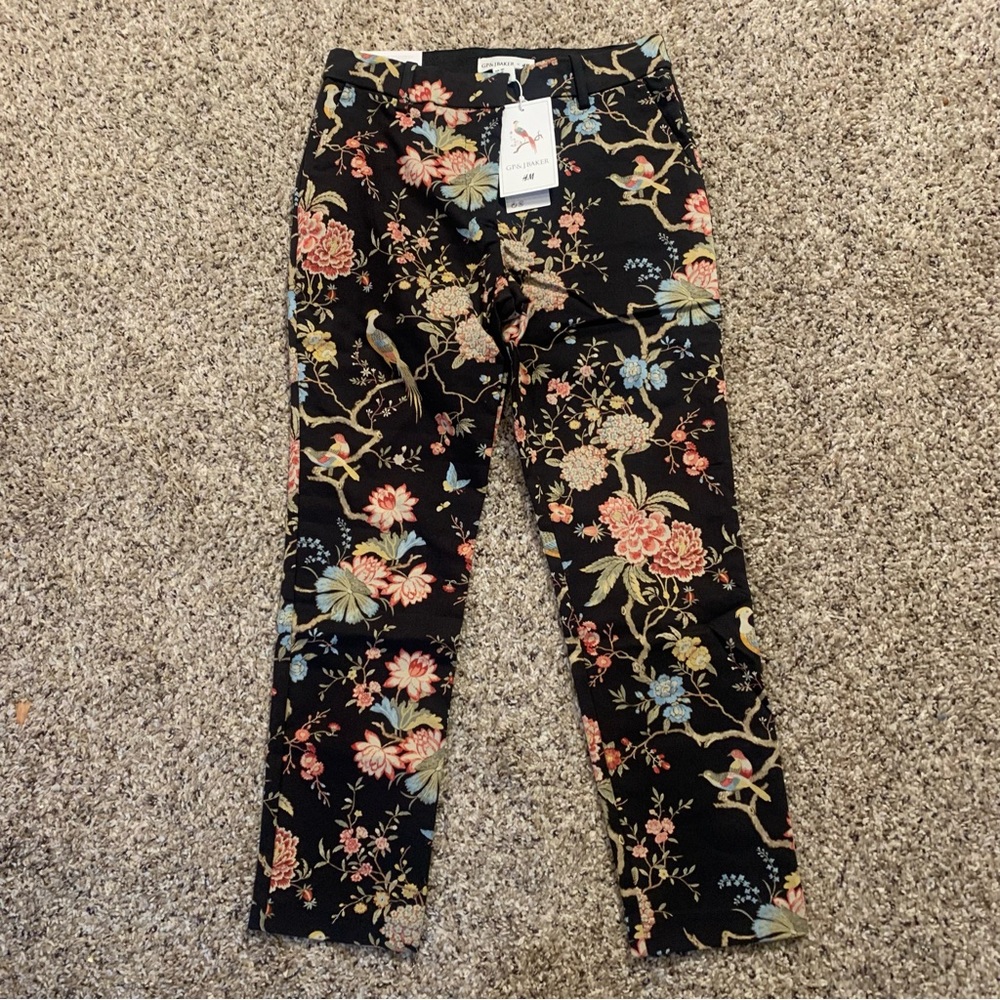 GP & Baker x H&M Floral Birds Print Slacks Pants - Picture 11 of 16